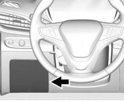 Diagrama da caixa de fusíveis do Chevrolet Volt (2016-2019) no painel do motorista.