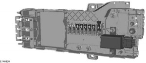 Caixa de fusíveis preliminar da Ford Transit (2015-2020).