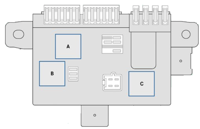 Diagrama do relé no suporte de fusíveis S10 do Mercedes-Benz Vito.