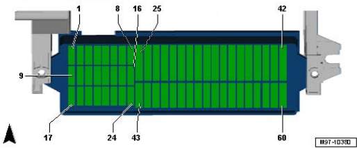 Diagrama da caixa de fusíveis na cabine do veículo.